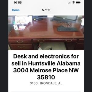 Desk is $130 and Big tv $50 and small tv $20